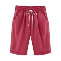 Aoochasliy ženske kratke hlače Summer Plus veličine krute pet bodova plus pamučne kratke hlače veličine s džepovima