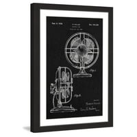 Električni ventilator crni papir uokviren tiskom slikanja