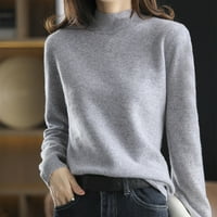 Ženski džemper za žene, ženski jesen / zima casual džemper s napuhanim rukavima s okruglim vratom, široki mekani