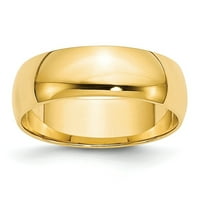 Polukružni prsten od žutog zlata od 14 karata, Veličina 9. Prsten