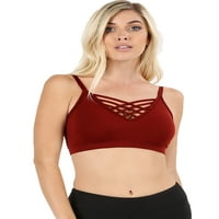 Ženska seksi križanja Strappy Wirefree Sports Bra Bra Bralet s uklonjivim jastučićima