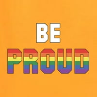 Budite ponosni Rainbow LGBT Pride Muška grafička grafička majica, zlato, 3x