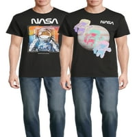 NASA -ini muški i veliki muški istraživač i pop umjetnost grafičke majice s kratkim rukavima, pakiranje