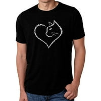 Mačje srce-vrhunska muška majica s natpisom u