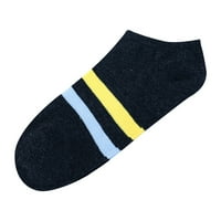 1 par udobnih čarapa u mješovitoj boji, Kratke čarape s neklizajućim prugama