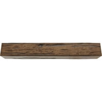 Ekena Millwork 10 W 10 H 8'l 3-strana Riverwood Endurathane Fau Wood Strop Grep, Premium star