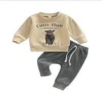 A. M. / komplet dugih hlača za dječake dukserica s dugim rukavima s printom slova pulover Majice + Trenirke Ležerne