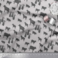 Šablona od sive rajonske krep tkanine od krave i svinje sa životinjskim printom, tkanina za šivanje širine dvorišta