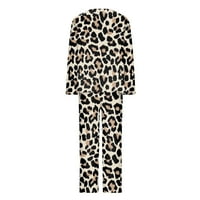 Rasprodaja ženskih jesenskih kompleta s gornjim dijelom Plus veličine, Ženska pidžama s okruglim vratom s dugim
