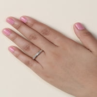 Ženski prsten za godišnjicu braka s dijamantom Baguette izrezanim u 14k žutom zlatu od 12K
