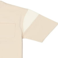 Prevelika majica kratkih rukava s džepom u boji u boji, 2 pakiranja
