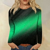 Ženski modni ležerni pulover s gradijentnim ispisom u boji s okruglim vratom s dugim rukavima