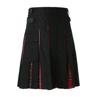 Muški modni povremeni škotski stil kabed kontrast džepna suknja suknja žene ljetne hlače