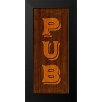 Appleman, Sam Black Modern Framed muzejski umjetnički ispis pod nazivom - Wooden Pub znak