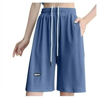 Ženske ležerne kratke hlače izvlačenje ravne noge Osječena vanjska odjeća Čvrsta kratke boje za žene Blue S