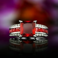 Peermont Smaragd rezani Red Quartz izjava prstena u srebrnom rodijumu