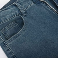 Protočne hlače za žene traperica modno ležerne gumbe za džepne gumbe Lagano rasplamljene hlače