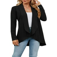 Ženske casual elegantne jakne s prednjim draperijama s dugim rukavima od džempera s dugim pletenim džemperom
