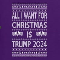 Divlji Bobbi, sve što želim za Božić su Trumpovi izbori, ružni Božićni džemper s okruglim vratom i grafičkim printom,
