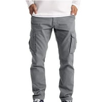 Muške ulične Ležerne široke teretne hlače s više džepova, jednobojne vojne sportske hlače
