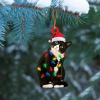 Božićno drvce viseći ukrasi božićne životinje viseći ukrasi rustikalna prirodna šumska životinja panda mačka pas