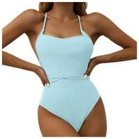 Ženski vitki konzervativni konzervativni jednosmjerni kostim s visokim strukom ženke za rubove za jedan kupaći