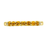 Primalno zlato karatno žuto zlato citrin i dijamantni prsten