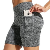 Ženske joga biciklističke kratke hlače s džepovima za kontrolu trbuha joga aktivne kratke hlače trčanje sportskih
