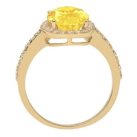 2,27CT ovalno rezanje žuti prirodni citrin 14K Angažiranog prstena za angažiranje žutog zlata 10