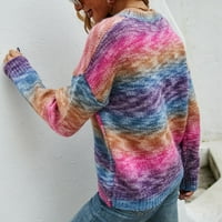 džemperi aoksee za žene ženski dugi rukavi okrugli vrat boja pulover casual modni džemper