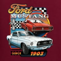 Wild Bobby, Ford Mustang Budući da su automobili i kamioni muškarci košulja dugih rukava, maroon, 3x-veliki