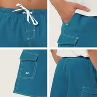 Muške ljetne jednobojne kratke hlače s elastičnim pojasom S vezicama, kratke hlače