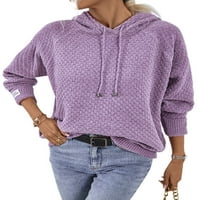 ; / Ženski zimski topli pulover, široki džemper, majice, casual pleteni džemperi, jednobojne dukserice s vezicama,