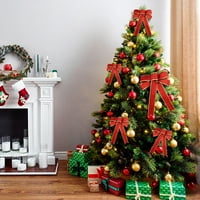 Blitter božićni lukovi s veličinama ukrasi za božićno drvce vrpci lukovi sa sjajnim prahom božićni vijenac vijenac