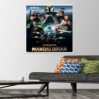 Zidni plakat Andreja Svitzera Ratovi zvijezda: Mandalorska sezona - ključna Umjetnost Andreja Svitzera u drvenom