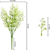 Umjetni cvjetovi za bebe biljke, lažni grmlje s kutijama otporno na UV bez fade fau plastičnog zelenila za vjenčane