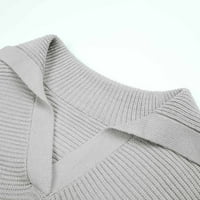 Jesenski džemperi za žene, žensko jesen i zimsko odijelo za ovratnik pleteni džemper pulover lampioni rukav solidne