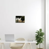 Suncem obasjane palme, planinski vrhovi, fotografija u crnom okviru, zidni tisak, dizajn Dennisa fratesa