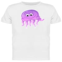 Ljubičasta meduza s majicama sretnog lica muškarci -snimka zatvarača, muški veliki