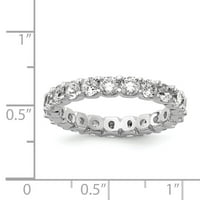 Bijeli sterling srebrni prsten traka vječno kubični cirkonia cz krug