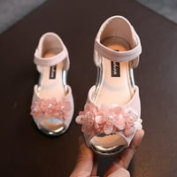 Cipele za malu djecu s cvjetnim uzorkom i rhinestones; princezine cipele s niskom potpeticom; cvjetne cipele za