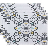 Jednostavno Daisy 18 14 Jodhpur medaljon Geometric Print PlaceMats, set od 4