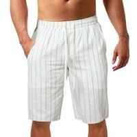 Muške kratke hlače elastični struk muškarci solidna ležerna elastična džepna pruga Sportske hlače kratke hlače