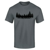 Shop4ver Muška šumska stabla Nature Mountains Grafička majica za divlje životinje xx-veliki ugljen