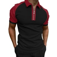 Polo majice za muškarce muški ljetni solidni patchwork majica skrenite s ovratnika raglan rukavi vrhovi majica