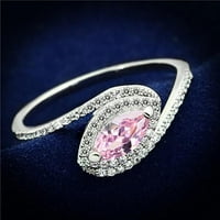 Ženski prsten od rodija od rodija i mumbo-a u ružičastoj boji-Veličina 8