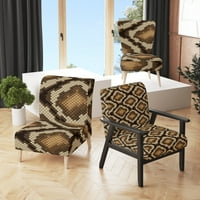 Art DesignArt Brown Python uzorak ii tapecirana kabina i loža naglašena stolica i stolica za naslonjače papuča