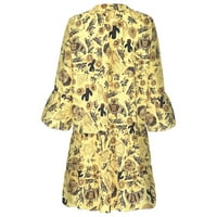 Ženska ljetna Mini haljina s rukavima od tri četvrtine i labavim printom