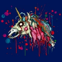 Zombie Unicorn Juniors Royal Blue Graphic Tee - Dizajn ljudi s