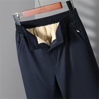 Muške ležerne hlače sportovi vitke hlače Dječak odjeća runo hlače tanke plus runo ravne cijevi hlače srednji struk